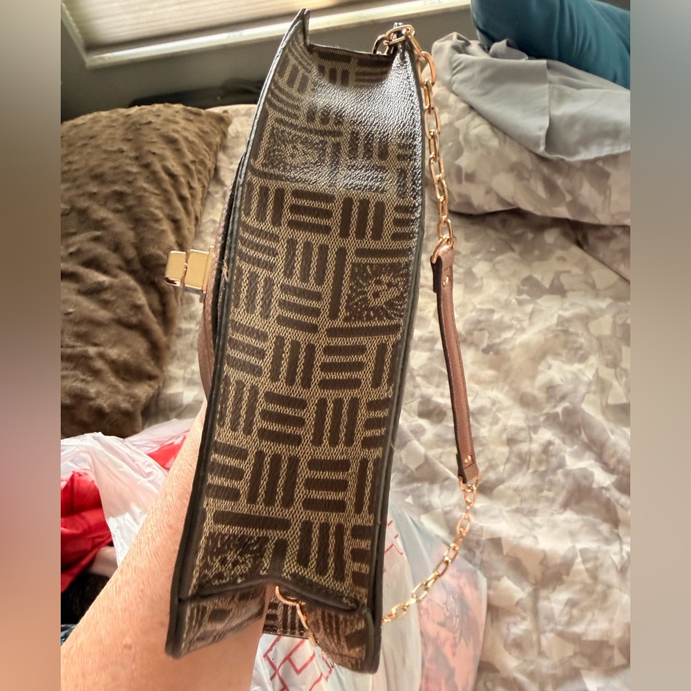 Anne Klein Brown Geometric Crossbody Bag - Picture 9 of 10